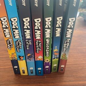 Dog Man Book Series by Dav Pikley 1-7 hardback - Colorful Set